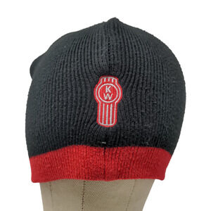 KW Kenworth Men's Beanie Hat Black Red Embroidered Logo Spell Out